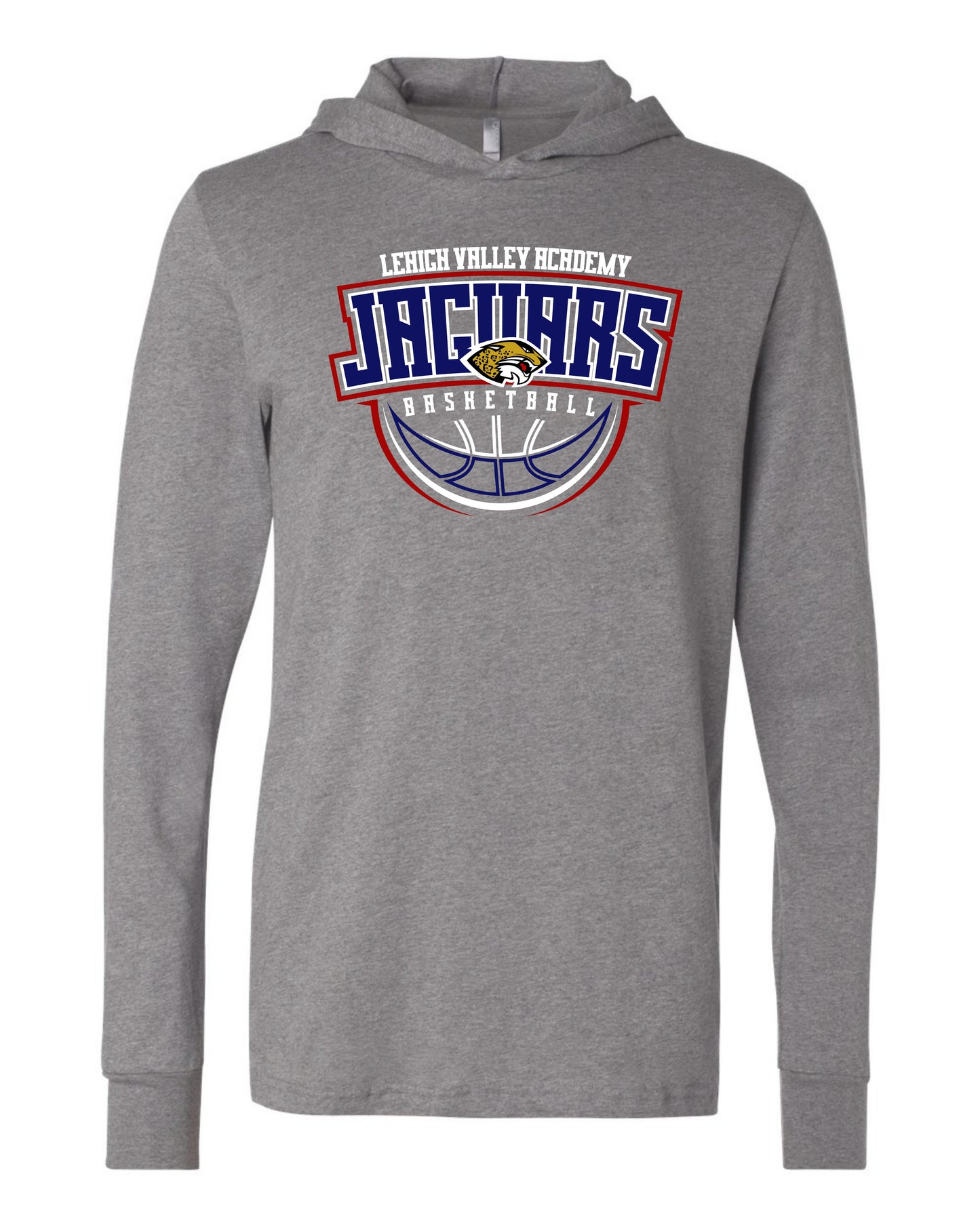 LVA Jaguars Basketball Abstract - Adult Hooded Long Sleeve