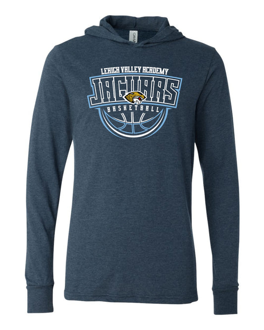 LVA Jaguars Basketball Abstract - Adult Hooded Long Sleeve