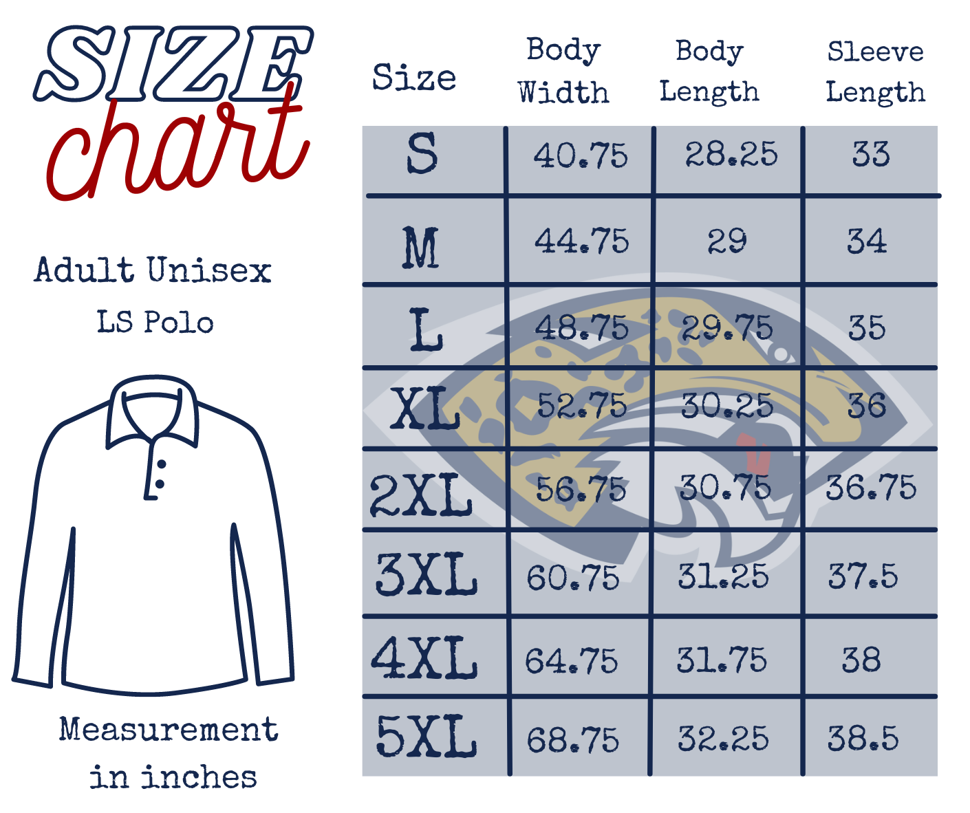 High School Uniform - Adult Polos (Long) *Spirit Badge*
